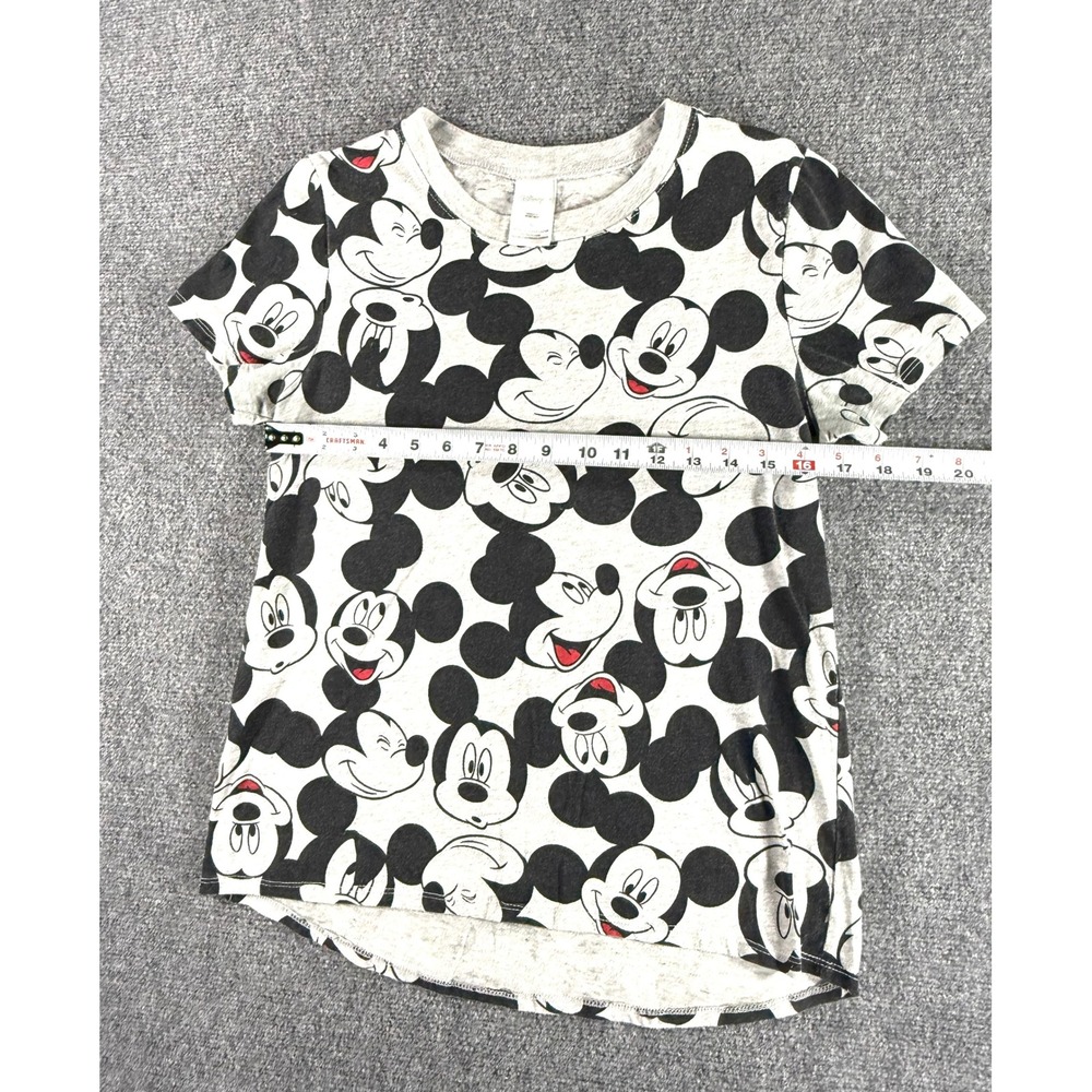Disney Mickey Mouse All Over Print T-Shirt Gray Short Sleeve Crew Neck Medium - Picture 6 of 6